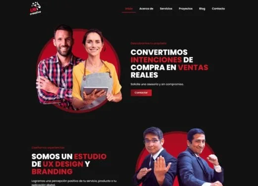 Screenshot of the UX Creativo website, a freelance project by José Apaza Sevilla